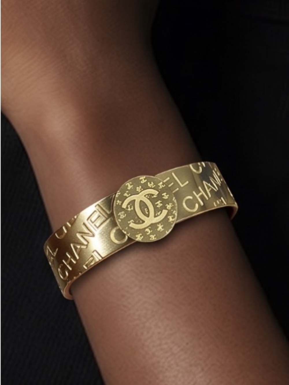 Gold-tone Logo Cutout Bangle Bracelet